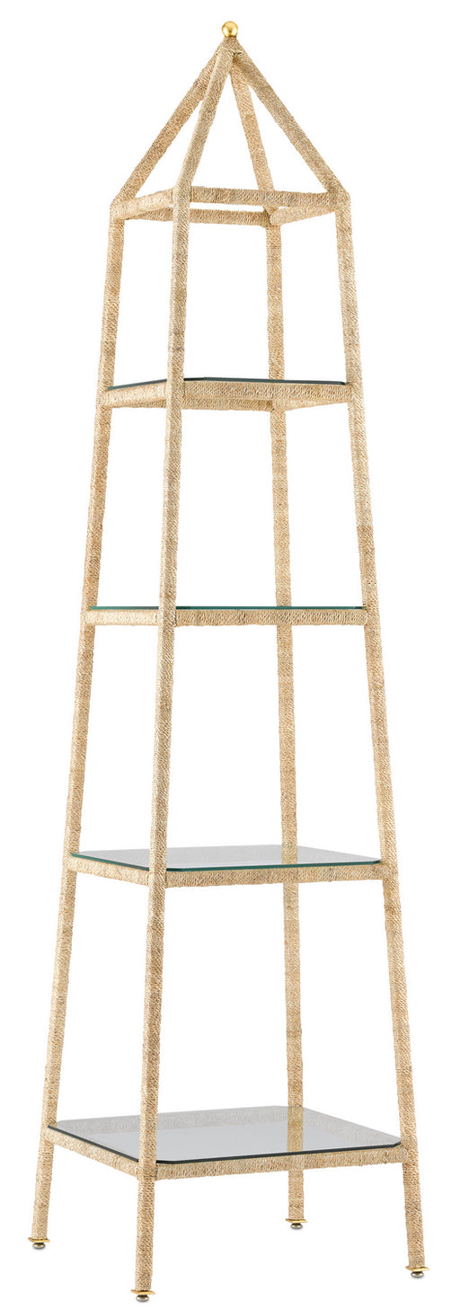 Currey and Company - 3000-0181 - Etagere - Natural Abaca Rope/Contemporary Gold Leaf