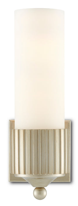 Currey and Company - 5000-0178 - One Light Wall Sconce - Barry Goralnick - Silver Leaf/Frosted Glass