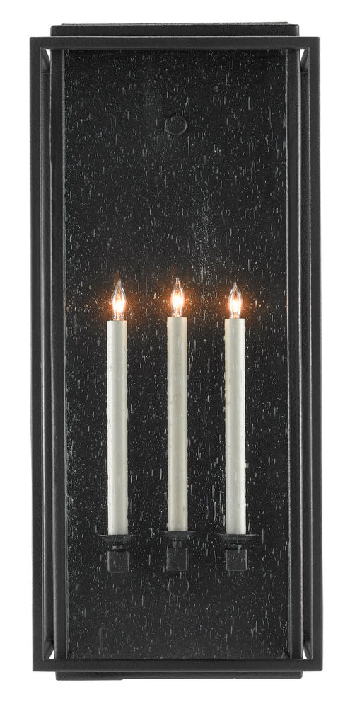 Currey and Company - 5500-0042 - Three Light Outdoor Wall Sconce - Midnight