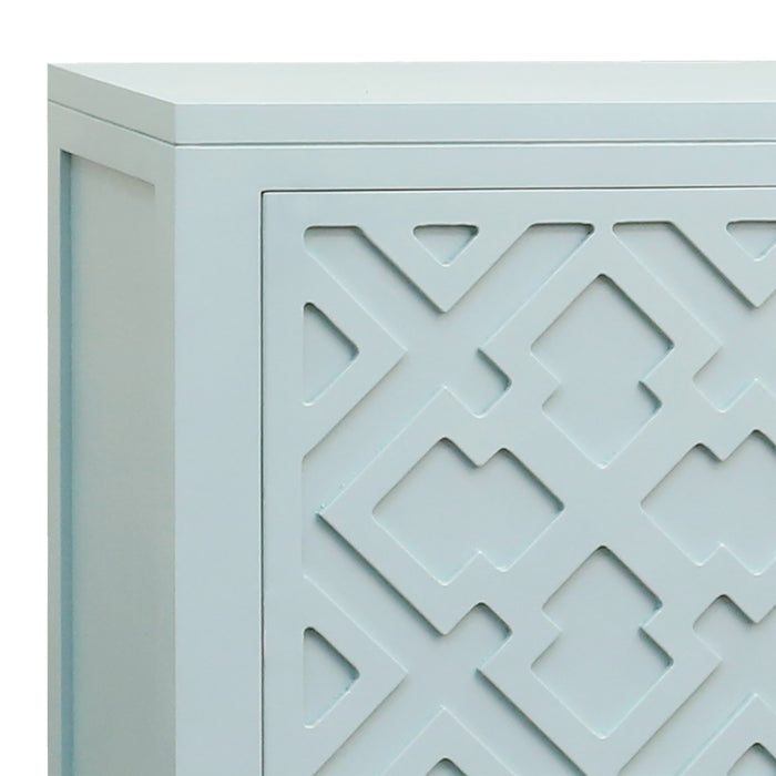 Cabinet from the Topher collection in Aqua Marine finish