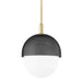 Hudson Valley - 6114-AGB/BK - One Light Pendant - Nyack - Aged Brass/Black
