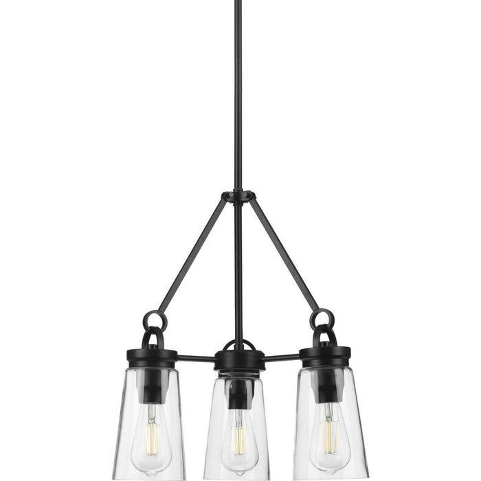 Progress Lighting - P400235-031 - Three Light Chandeler - Stockbrace - Matte Black