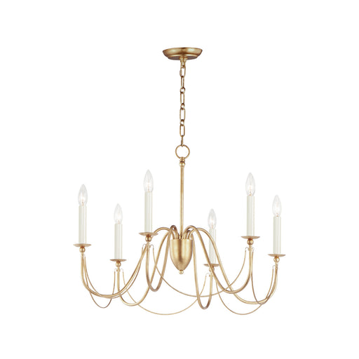 Maxim - 12166GL - Six Light Chandelier - Plumette - Gold Leaf