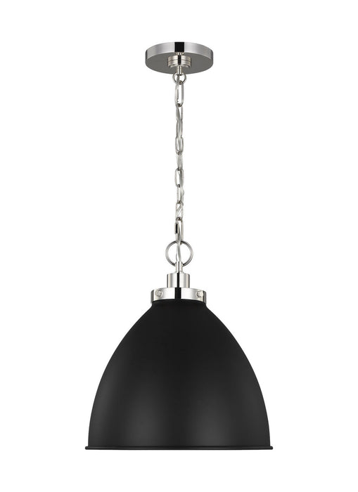 Generation Lighting - CP1291MBKPN - One Light Pendant - WELLFLEET - Midnight Black