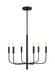 Generation Lighting - EC1006AI - Six Light Chandelier - BRIANNA - Aged Iron