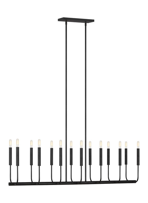Generation Lighting - EC10614AI - 14 Light Linear Chandelier - BRIANNA - Aged Iron