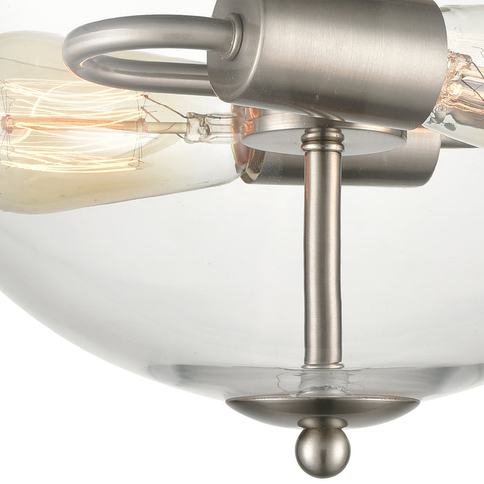 Two Light Semi Flush Mount from the Astoria collection in Brushed Nickel finish