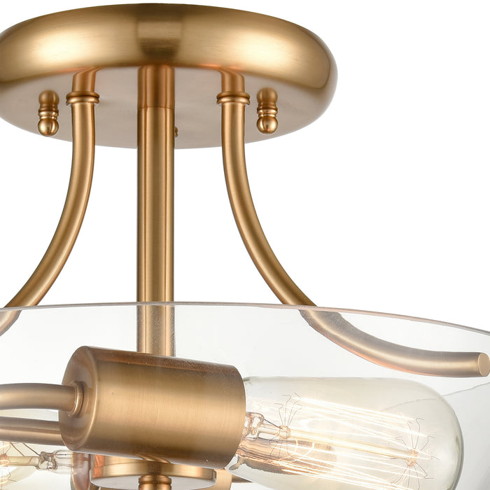 Two Light Semi Flush Mount from the Astoria collection in Satin Gold finish