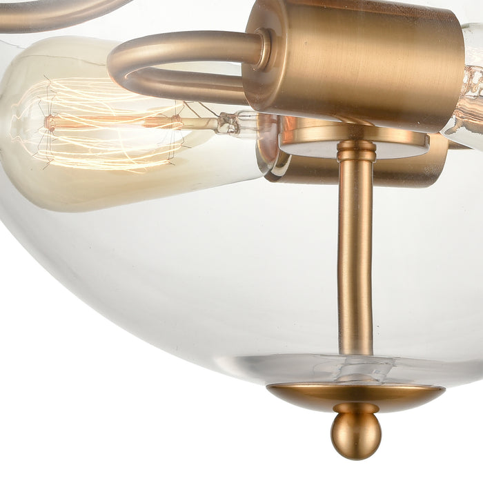 Two Light Semi Flush Mount from the Astoria collection in Satin Gold finish