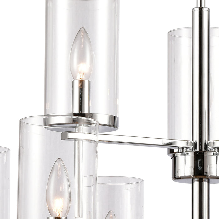 Nine Light Chandelier from the Oakland collection in Chrome finish