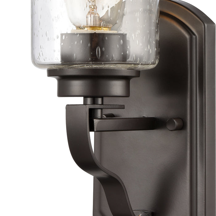 One Light Wall Sconce from the Market Square collection in Oil Rubbed Bronze finish