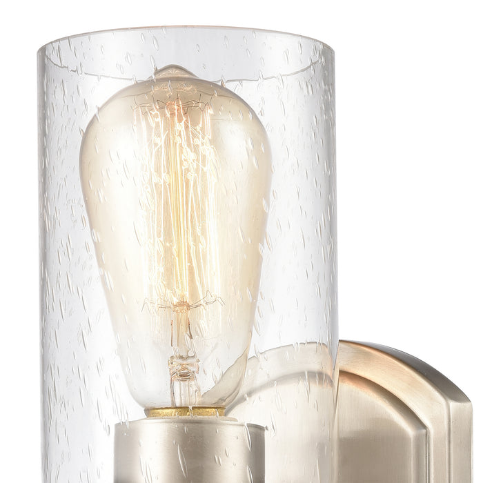 One Light Wall Sconce from the Market Square collection in Brushed Nickel finish