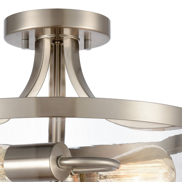 Two Light Semi Flush Mount from the Calistoga collection in Brushed Nickel finish