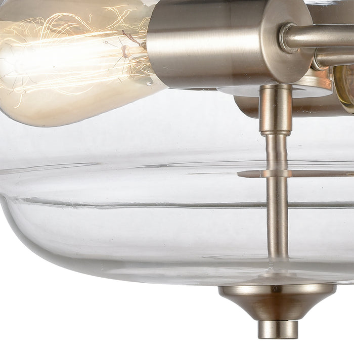 Two Light Semi Flush Mount from the Calistoga collection in Brushed Nickel finish