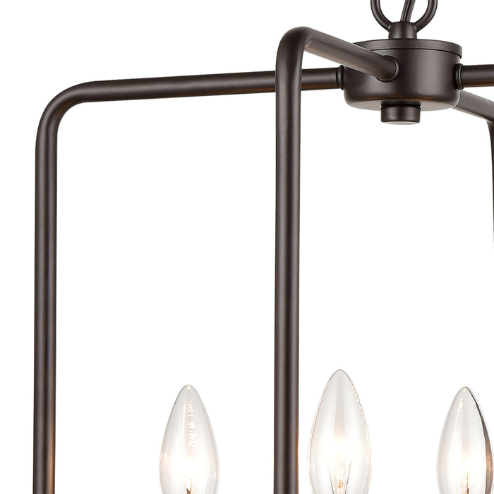Four Light Pendant from the Park Slope collection in Oil Rubbed Bronze finish