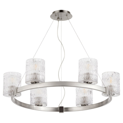 Quorum - 6184-6-65 - Six Light Chandelier - Stadium - Satin Nickel