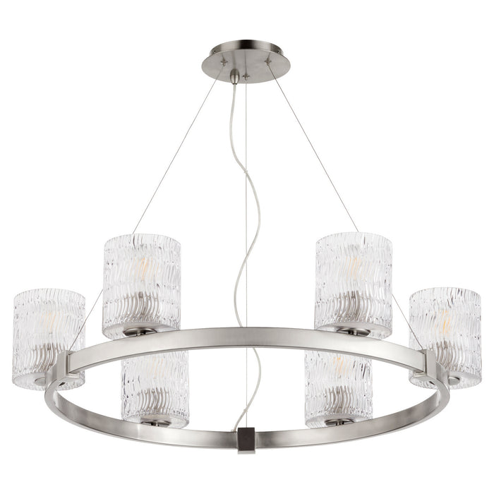 Quorum - 6184-6-65 - Six Light Chandelier - Stadium - Satin Nickel
