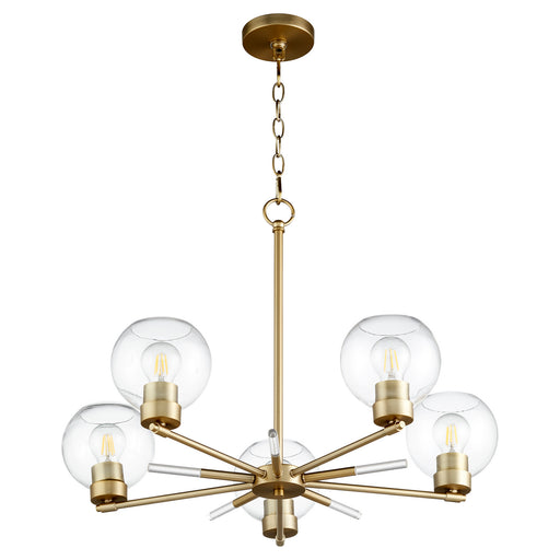 Quorum - 6317-5-80 - Five Light Chandelier - Voln - Aged Brass
