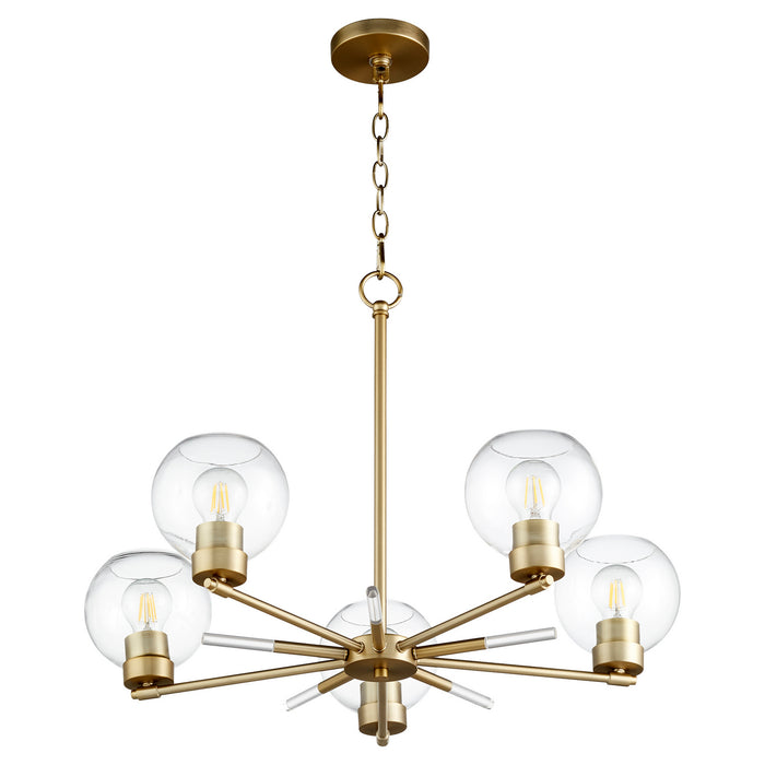 Quorum - 6317-5-80 - Five Light Chandelier - Voln - Aged Brass