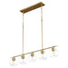 Quorum - 6617-5-80 - Five Light Pendant - Voln - Aged Brass