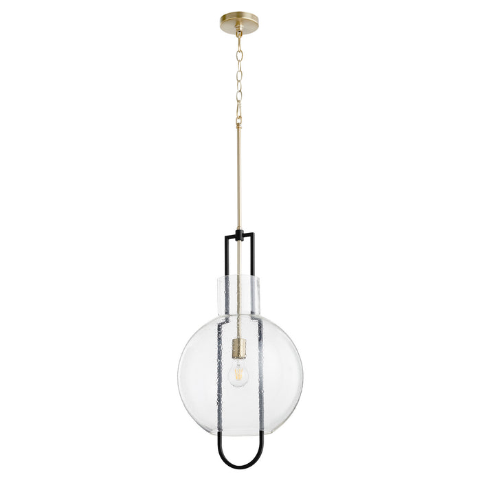 Quorum - 89-14-6980 - One Light Pendant - Noir w/ Aged Brass