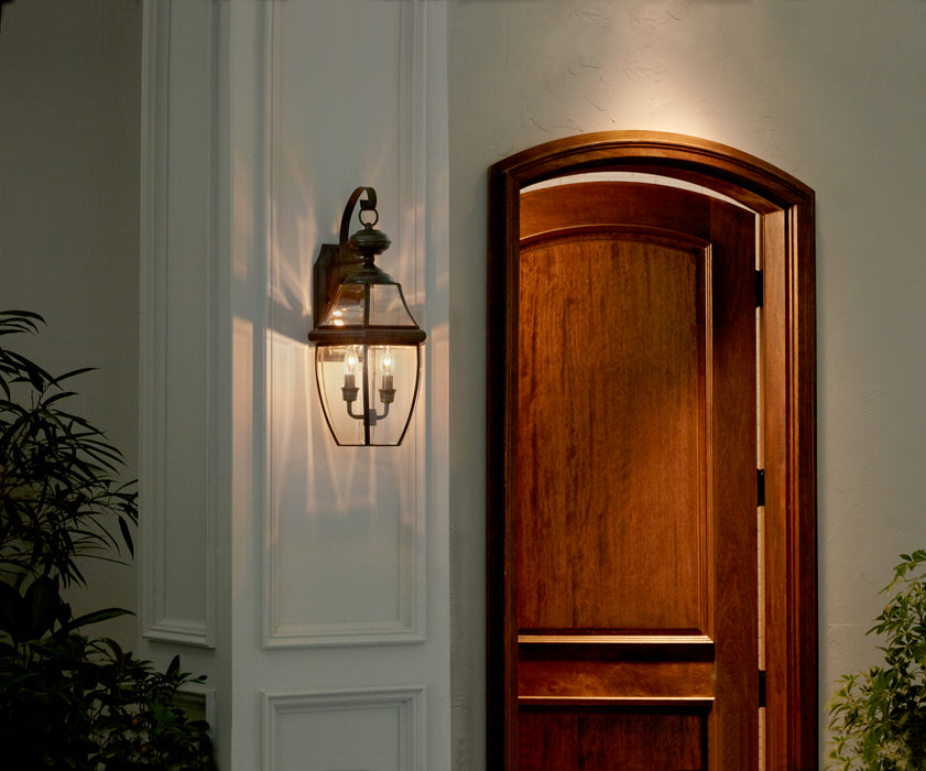 Two Light Outdoor Wall Lantern from the Newbury collection in Medici Bronze finish