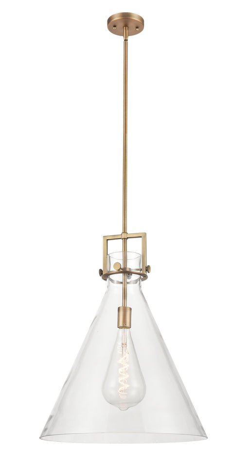 Innovations - 411-1S-BB-18CL - One Light Pendant - Newton - Brushed Brass