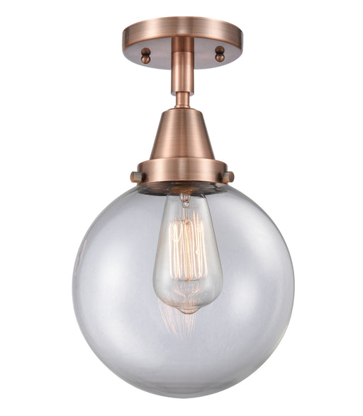 Innovations - 447-1C-AC-G202-8-LED - LED Flush Mount - Franklin Restoration - Antique Copper