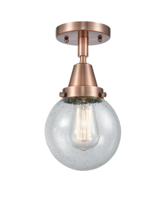 Innovations - 447-1C-AC-G204-6-LED - LED Flush Mount - Franklin Restoration - Antique Copper
