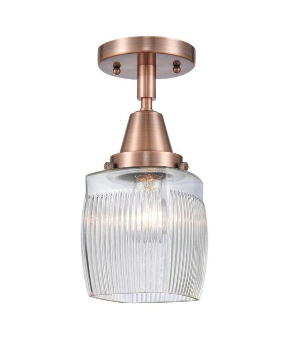 Innovations - 447-1C-AC-G302-LED - LED Flush Mount - Franklin Restoration - Antique Copper