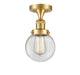 Innovations - 517-1CH-SG-G202-6-LED - LED Semi-Flush Mount - Franklin Restoration - Satin Gold