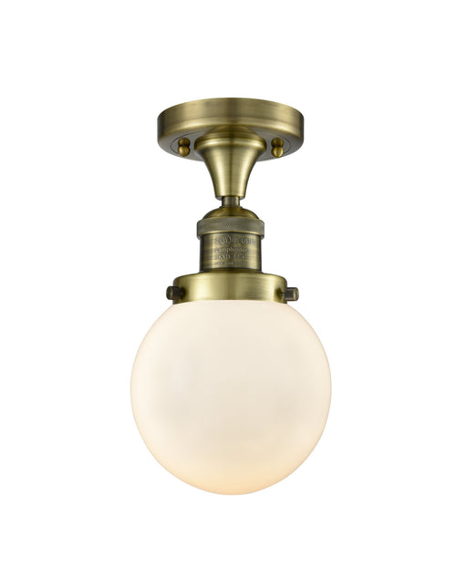 Innovations - 517-1CH-AB-G201-6-LED - LED Semi-Flush Mount - Franklin Restoration - Antique Brass