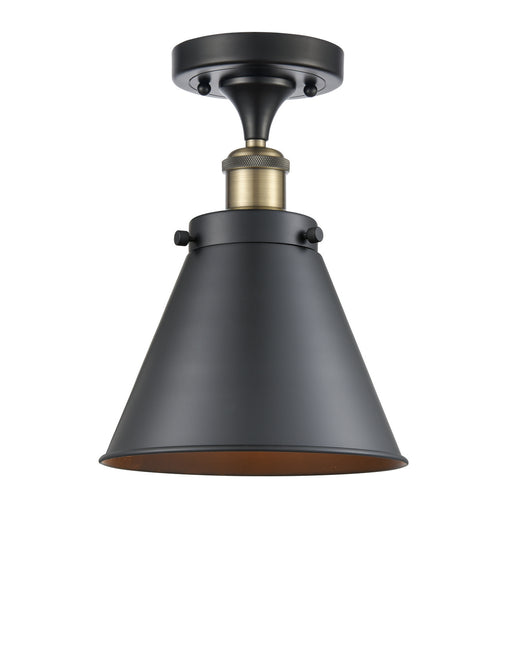 Innovations - 916-1C-BAB-M13-BK-LED - LED Semi-Flush Mount - Ballston - Black Antique Brass
