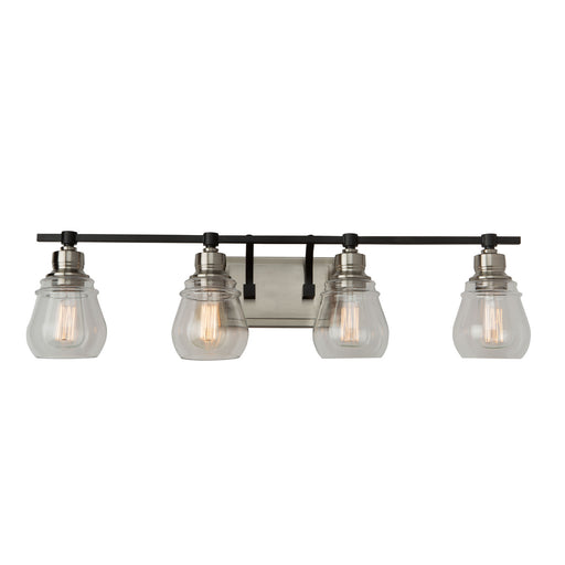 Artcraft - AC11684NB - Four Light Vanity - Nelson - Black and Brushed Nickel
