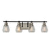 Artcraft - AC11684NB - Four Light Vanity - Nelson - Black and Brushed Nickel