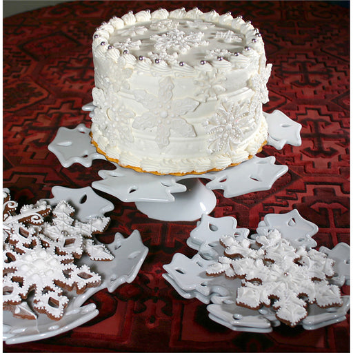 ELK Home - CAKST001 - Snowflake Cake Stand - White