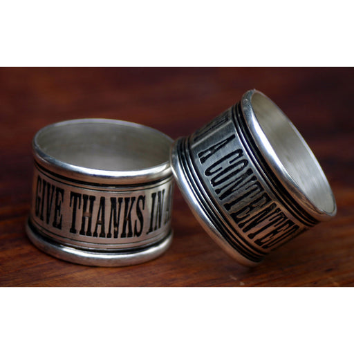 ELK Home - NAP004/S4 - A Contented Mind��� Napkin Rings (Set Of 4) - Pewter