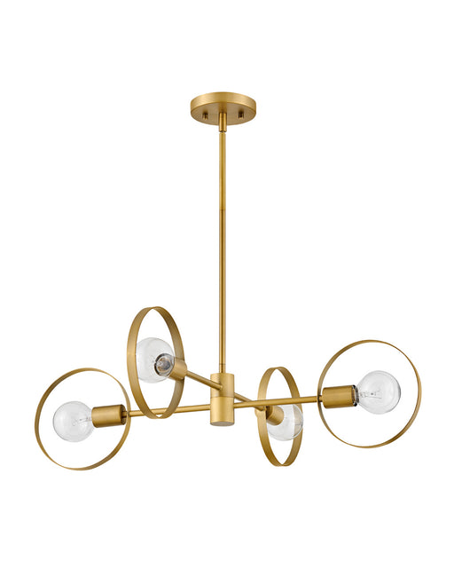 Hinkley - 37294LCB - Four Light Foyer Pendant - Desi - Lacquered Brass