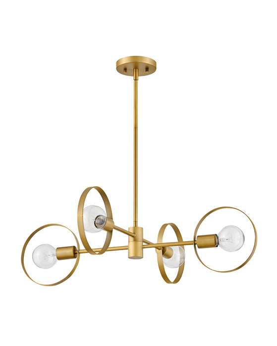Hinkley - 37294LCB - Four Light Foyer Pendant - Desi - Lacquered Brass