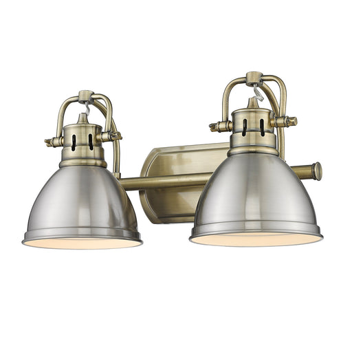 Golden - 3602-BA2 AB-PW - Two Light Bath Vanity - Aged Brass