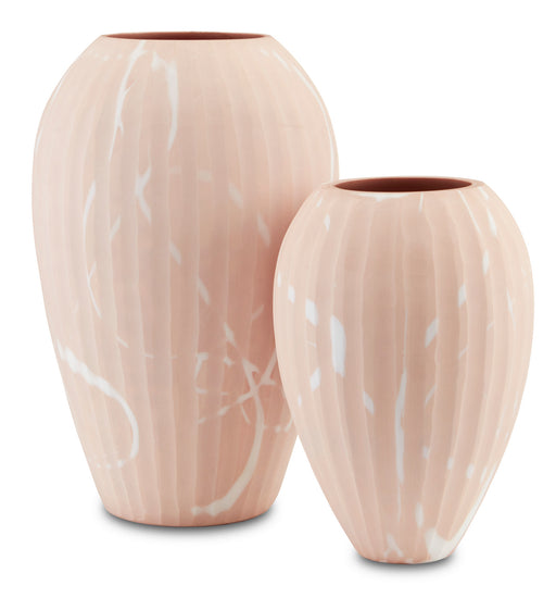 Currey and Company - 1200-0458 - Vase Set of 2 - Blush/White