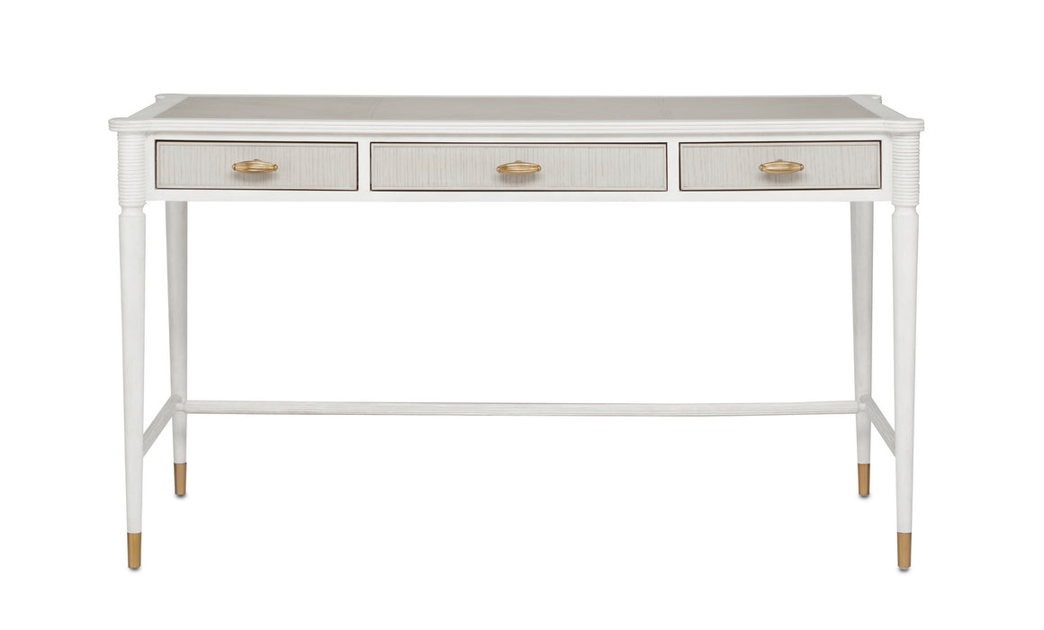Currey and Company - 3000-0190 - Desk - Off White/Fog/Brass