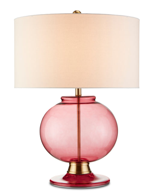 Currey and Company - 6000-0717 - One Light Table Lamp - Clear Red/Brass