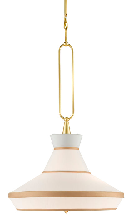 Currey and Company - 9000-0770 - Two Light Pendant - Gold Leaf/White