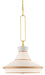 Currey and Company - 9000-0770 - Two Light Pendant - Gold Leaf/White
