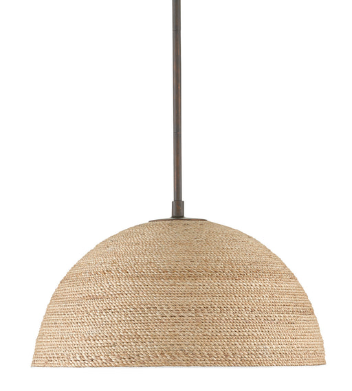 Currey and Company - 9000-0790 - One Light Pendant - Bronze Gold/Sugar White/Abaca Rope
