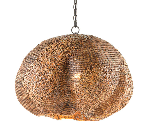 Currey and Company - 9000-0791 - One Light Pendant - Carafe Brown/Wicker Brown