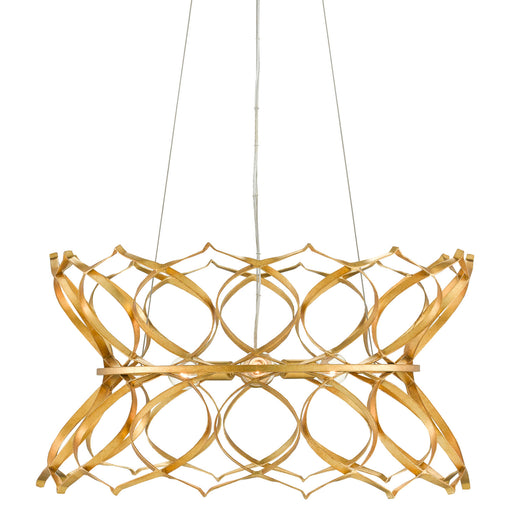 Currey and Company - 9000-0799 - Three Light Chandelier - Contemporary Gold Leaf