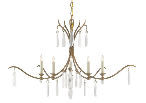 Currey and Company - 9000-0810 - Five Light Chandelier - Rustic Gold/Smokewood