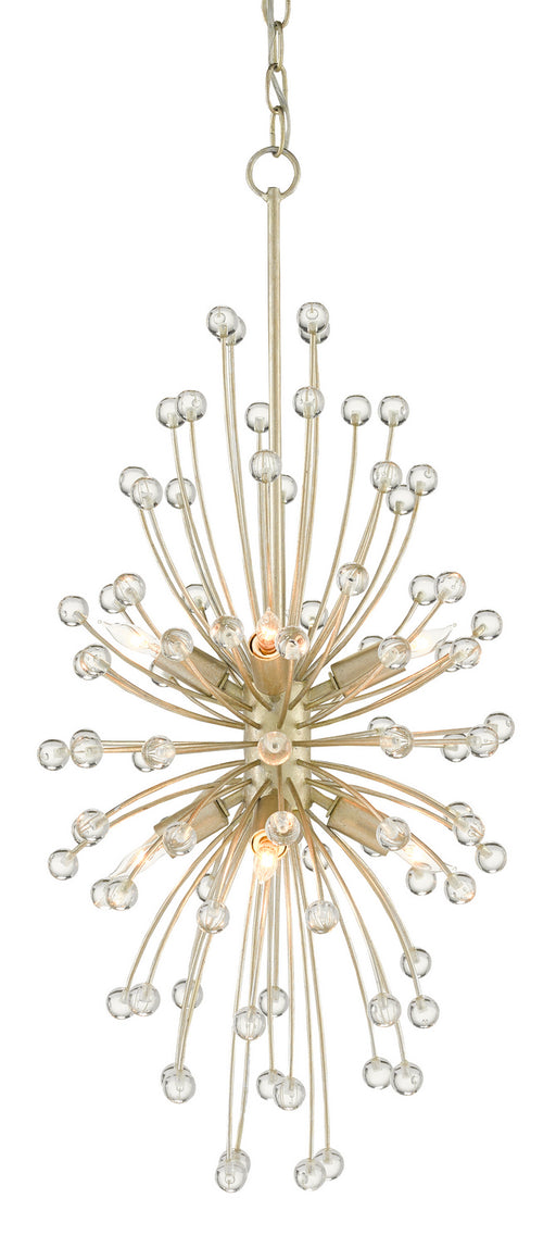 Currey and Company - 9000-0814 - Eight Light Chandelier - Contemporary Silver Leaf